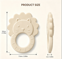 Anneau de dentition en silicone personnalisé en forme de lion, anneau de dentition souple de qualité alimentaire, jouet à mâcher ergonomique sans BPA pour soulager les bébés pendant la dentition
