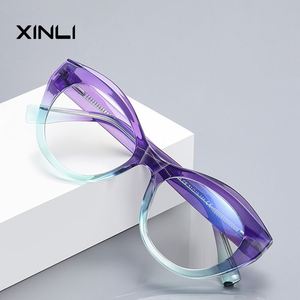 XINLI2168 Women's Irisated TR90 Optical Frame Cat Eye Blocking <b>Glasses</b> Clear for <b>Reading</b> Wholesale - Product Image 1