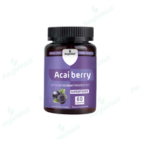 AegleWell OEM/ODM Usine de Marque Privée – Capsules d'Extrait de Baies d'Açaï 100% Biologiques et Naturelles – Complément Alimentaire pour Adultes