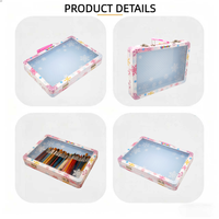 Boîte cosmétique rectangulaire en étain personnalisée avec fenêtre, finition brillante, portable, impression de logo personnalisable, conteneur pour parfum, soins de la peau, maquillage TW