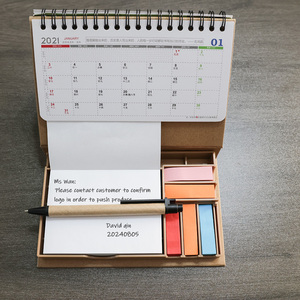 GemFully Chinese New Year Calander 2027 logo Office Desk Calendar Paper Display Promotion Flip Desk Calendar with Memo Pad