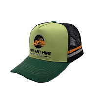 Gorra Trucker Personalizable de 5 Paneles, Moderna, de Malla, con Dos Rayas y Logotipo Bordado en 3D, para Uso en Exteriores