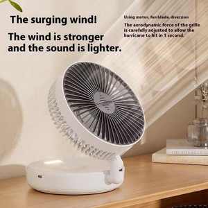 Nouveauté : Ventilateur de circulation d'air multifonctionnel, quatre vitesses de vent, avec lumière LED, ventilateur de bureau rechargeable par USB, pliable - Product Image 5