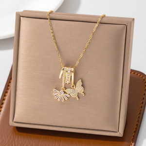 <span class=keywords><strong>Collana</strong></span> con <span class=keywords><strong>ciondolo</strong></span> in zircone fai-da-te Jeutelis in rame da donna, personalizzabile con pendenti a forma di <span class=keywords><strong>cavallo</strong></span>, cuore, smalto floreale e croce, regalo per lei - Product Image 5