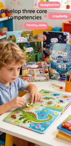 หนังสือสติกเกอร์<span class=keywords><strong>การ์ตูน</strong></span>เจลลี่สำหรับเด็ก สติกเกอร์รูปทะเลแบบใช้ซ้ำได้ ทนทาน เป็นมิตรกับสิ่งแวดล้อม หนังสือกิจกรรมการเรียนรู้สำหรับเด็กก่อนวัยเรียนและเด็กเล็ก - Product Image 6