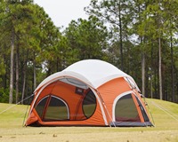 Tente de camping familiale OEM pour 4 personnes, double couche, imperméable, avec fenêtres ventilées, conception à montage rapide pour le camping ou la randonnée