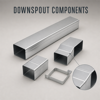 Composants de gouttière rectangulaire en métal, coudes et raccords en tôle, supports muraux, drainage de bâtiment OEM personnalisé