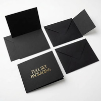 Tarjetas de Agradecimiento de Cartón Negro de Lujo Personalizadas con Estampado en Dorado para Empaquetado de Productos de Marca Premium
