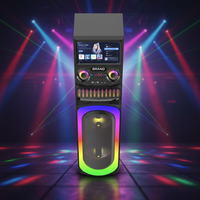 Écran tactile 15,4 pouces, LED RGB, 100W/Wi-Fi, entrée microphone filaire USB, Android 11, enceinte de karaoké et de fête en plein air, batterie intégrée