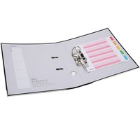 Classeur à levier en PVC noir format A4 avec deux trous, grande capacité, organiseur pour le bureau, la maison, l'école, le stockage de documents