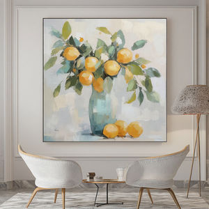 Vente en Gros Nature Morte Vase Fruits Fleurs Peinture Imprimée Nouvel Art Mural Artisanat de Salon Décoration Murale pour la Maison - Product Image 2
