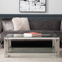Plateau en verre trempé nordique argenté pieds en acier inoxydable table centrale meubles de salon tables basses de luxe modernes