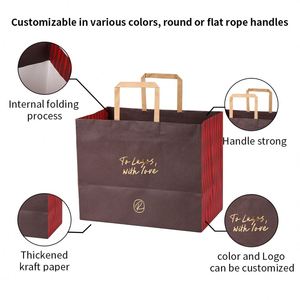 Bolsas de Papel Kraft Reciclables y Desechables Ecológicas Personalizadas con Logotipo Impreso para Comida para Llevar de Restaurantes - Product Image 6