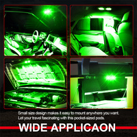 Lumière de dôme LED 12V de 4 pouces avec lentille fumée, en aluminium durable, couleur verte, avec interrupteur pour voiture, pour la chasse et la pêche