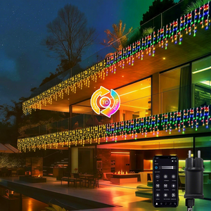 Guirlandes lumineuses LED en forme <span class=keywords><strong>de</strong></span> glaçons, application et télécommande, étanches IP44, 17 modes, minuterie pour salon, mariage, fête <span class=keywords><strong>de</strong></span> <span class=keywords><strong>Noël</strong></span>, Halloween - Product Image 3