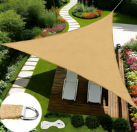 Voile d'ombrage pour piscine, patio et jardin, auvent rectangulaire avec fixation par cordes à anneaux en D pour terrasse et salon de jardin