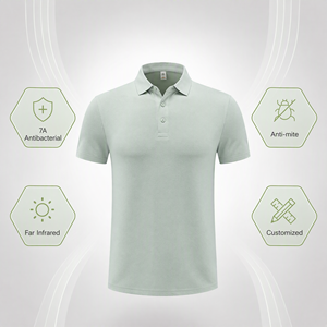 <span class=keywords><strong>Polo</strong></span> para Hombre 7A Antibacteriano, Desodorante, Antiácaros, Liso, Estampado, Antiarrugas, de Algodón Tejido, con Bolsillo, Casual, para Negocios y Trabajo - Product Image 4