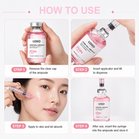 Sérum Ampoule OEM ODM Hydratation Profonde, Apaisant, Repulpant, Revitalisant, Éclaircissant, Sérum Rose au Collagène ADN de Saumon PDRN