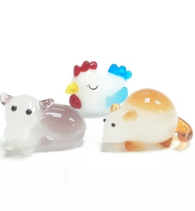 Perles de verre Lampwork faites à la main en gros, faible MOQ, figurines miniatures de Noël en art populaire - Product Image 6