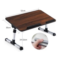 Charmount Bureau Ordinateur Pliant Noir, Meuble Tablette d'Étude pour Lit et Ordinateur Portable