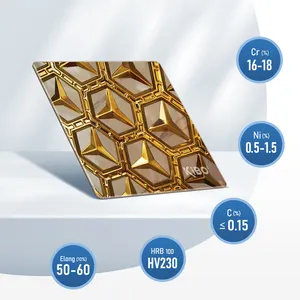 3D חותמת יהלומי זהב מקצועי יצרן נירוסטה גיליון דקורטיבי צלחות 304/304L/316/409/410/904L/2205/2507