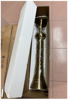 Vase Trompette en Métal Doré, Centre de Table de Mariage, Support Floral, Décoration de Table Moderne et Luxueuse, Présentoir pour Arrangements Floraux, Banquet