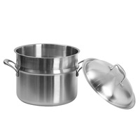 Marmite à soupe en acier inoxydable en gros de haute qualité avec couvercle vapeur à fond à trois couches cuisine multifonctionnelle à Double couche
