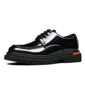 Zapatos de Vestir Casuales de Negocios para Hombre, Estilo Retro Británico, de Cuero, con Tacón Alto, de Charol Brillante - Product Image 6