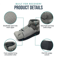 Botte de récupération post-opératoire à tige haute, bout carré fermé, en maille respirante, avec fermeture Velcro et semelle compensée en EVA, pour la cheville et la hanche, vente en gros
