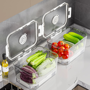 Lot de 3 Contenants de Rangement pour Réfrigérateur, Boîtes de Conservation pour Fruits et <span class=keywords><strong>Légumes</strong></span>, Bacs de Rangement Alimentaire pour Activités Extérieures - Product Image 5