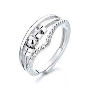 Nouvelle bague rotative pour femme, anti-anxiété, anti-stress et anti-irritabilité, à trois couches superposées, avec cordon et bouton, réglable - Product Image 5