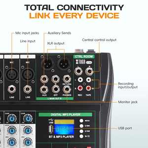 Consola <span class=keywords><strong>de</strong></span> <span class=keywords><strong>Mezclas</strong></span> Profesional XTUGA CT6/8 <span class=keywords><strong>de</strong></span> 6/8 Canales, Tarjetas <span class=keywords><strong>de</strong></span> Sonido, Mezclador <span class=keywords><strong>de</strong></span> Audio, Consola <span class=keywords><strong>de</strong></span> <span class=keywords><strong>Mezclas</strong></span> <span class=keywords><strong>para</strong></span> Grabación <span class=keywords><strong>de</strong></span> Audio - Product Image 3