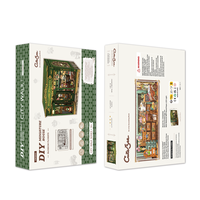 CuteBee 2025 nouveau Design CWGB403 livre Nook jardin maison 3D Puzzle en bois livre en bois Nook Miniature maison artisanat Kits pour adultes