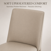 Chaise de salle à manger rembourrée sans accoudoirs, style Parsons, avec pieds coniques, beige, pour salle à manger, restaurant, hôtel