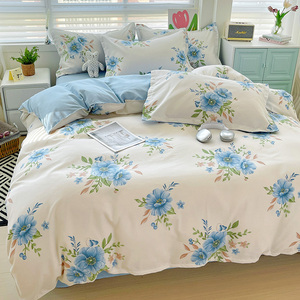 Tốt Nhất Bán Hoa Sơn Bedsheets Duvet Bìa Tấm Phẳng Thiết Lập Cho Tất Cả Các Mùa <span class=keywords><strong>Twill</strong></span> Dệt Chải Sợi Nhỏ Bộ Đồ Giường Thiết Lập - Product Image 6