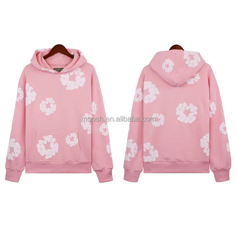 Designer Customized Logo OEM Printed Breathable Clothes Pure Cotton Foam Printed Tear Sports Sweater Men's Hoodie