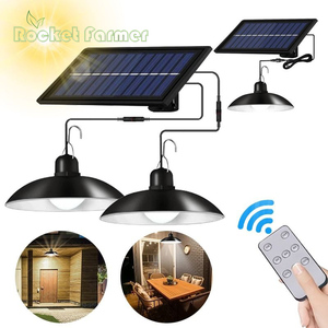 IP65 Waterproof Double Head <strong>Solar</strong> Pendant <strong>Light</strong> Outdoor <strong>Indoor</strong> <strong>Solar</strong> Lamp With Remote Suitable for Courtyard Garden <strong>Indoor</strong>