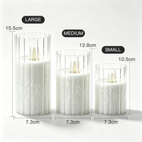Set Lilin LED Grosir 3x4 5-6 Inch Cangkang Plastik 3 Warna Lilin Kristal Sumbu Bergetar Putih Hangat Dekorasi Rumah dengan Remote