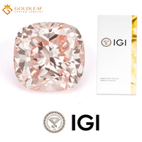 Diamants de laboratoire Goldleaf IGI Report, taille coussin, rose clair fantaisie et coloré, 1ct 2ct 3ct, VVS VS, percés au laser