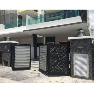 מפעל אלומיניום חדש בסגנון אלומיניום דקורטיבי נדנדה בית אלומיניום עיצוב גריל וילה דלת הזזה שער כניסה חצר כניסה - Product Image 5