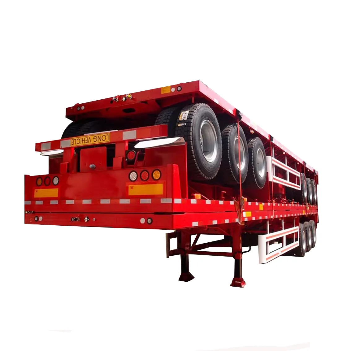 Maowo Высокое качество 40/60/80 ft 2 3 4 оси бортовой прицеп и грузовик прицепы для продажи