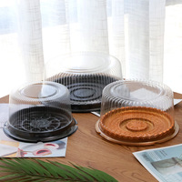 Boîtes en plastique transparentes jetables en forme de dôme pour gâteaux et pains, de 4, 5, 6 et 8 pouces, emballées sous blister, prêtes à l'emploi