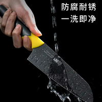Ensemble de couteaux de cuisine en acier inoxydable haut de gamme RUI couteau Santoku noir pour la maison couteau de chef à trancher préparation alimentaire complémentaire