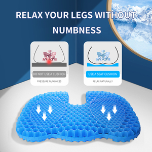Blue Honeycomb Gel Seat Cushion Product Double Cellular Design Cooling Car Drivers Office Chair Air Gel Seat Breathable Cushion - Product Image 5