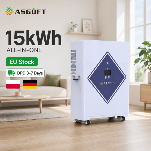 ASGOFT EU Stock All in One 11kW 6.2kW Inverter and 15kWh 6.6kWh Lifepo4 Lithium Battery Solar Energy Storage Battery 15kwh
