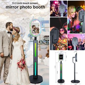 Hình bầu dục 13.3 inch Đảng Selfie đám cưới khung đứng máy photobooth kiosk ma thuật gương ảnh gian hàng - Product Image 5