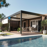 Kit de pergola de jardin Sweet Home Classic en aluminium avec revêtement en poudre, écologique, durable, avec éclairage RGB motorisé et résistant au vent