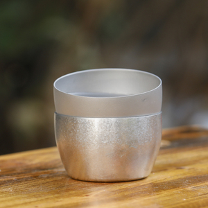 50ml Mini <span class=keywords><strong>titanio</strong></span> doppia parete tazza da tè campeggio <span class=keywords><strong>pentole</strong></span> per Outdoor Home Office escursionismo ciotola portatile per il flusso di ghiaccio - Product Image 4