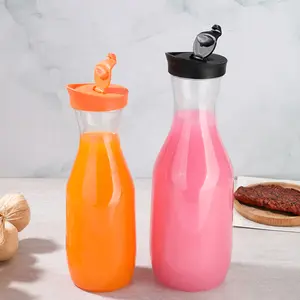 1000ml 500ml Plastic PET Carafe Pitchers Beverage Dispensers Jugs For Mimosa Bar Water Wine Milk And Juice With Plastic Lids