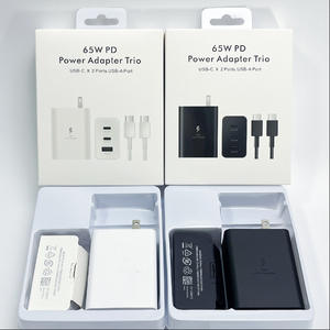 Cargador Adaptador USB C de Carga Rápida PD de 65W, Triple Puerto (2 Tipo C, 1 USB), Set 2 en 1 con Cable, Enchufe US EU UK, Venta al por Mayor - Product Image 5